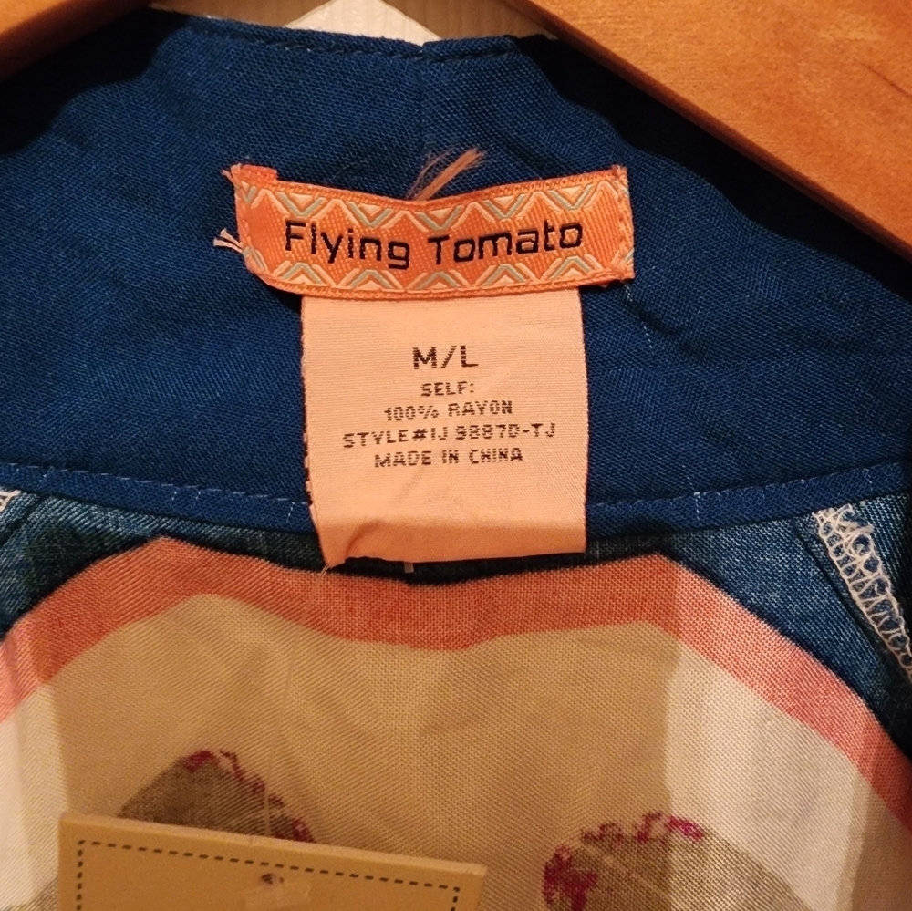 Flying Tomato Size M/L Tunic Beach Cover-up Kimono NWOT - Picture 4 of 7